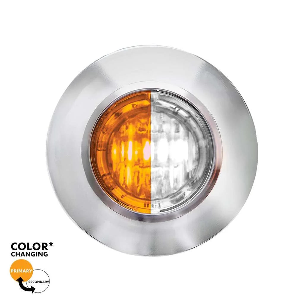 UP#36192 United Pacific Amber and White LED Dual Fury Color Mini Clearance Marker Light