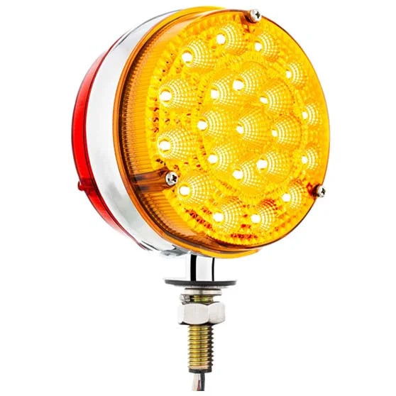 UP#39443 United Pacific LED Reflector Double Face Turn Signal Light Amber & Red LED/ Amber & Red Lens