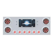 35083 SS Rear Center Panel With 4X Red LED 4 Light & 6X Red LED 2 Light & Bezel -Clear Lens