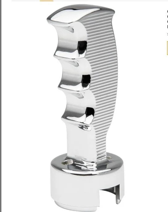 Grand General 93481 Chrome Aluminum Straight Grip with Lines Gearshift Knob, Fits EF-13/18 Speed