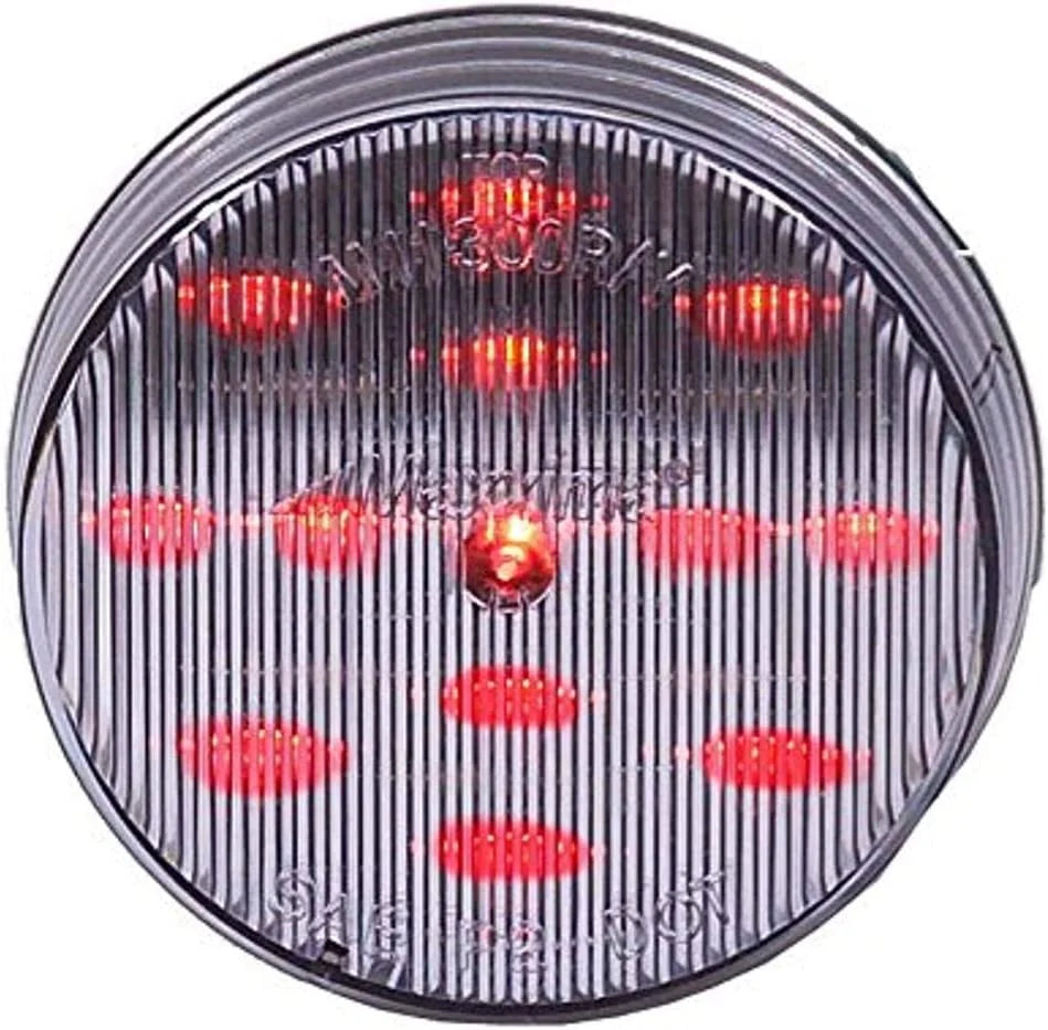M11300RCL Red 2-1/2" Round LED Clear Lens Clearance Marker Light