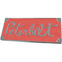 Peterbilt Old Style Engraved Emblem Rect. Red Metallic