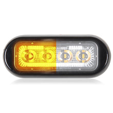 M20484YWCL 4 LED Rectangular Surface Mount Warning Amber / White Clear Lens