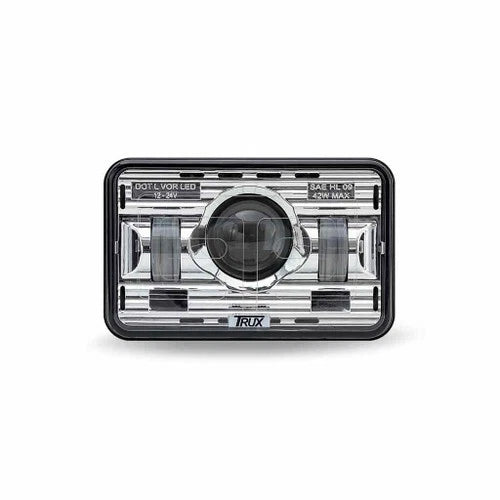 TLED-H12 4" x 6" Chrome Heated LED Projector Headlight Low Beam