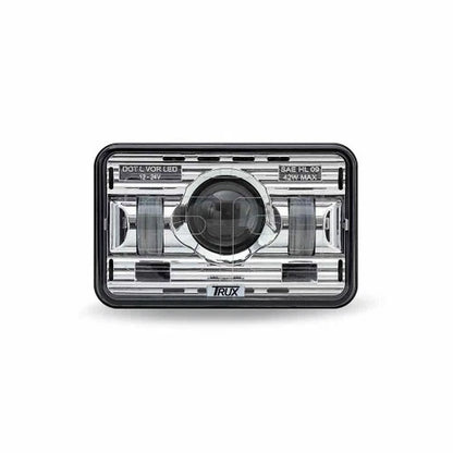 TLED-H12 4" x 6" Chrome Heated LED Projector Headlight Low Beam