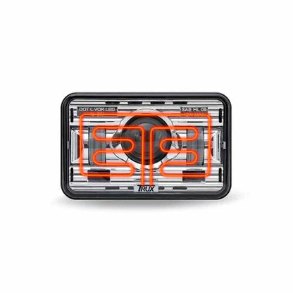 TLED-H12 4" x 6" Chrome Heated LED Projector Headlight Low Beam
