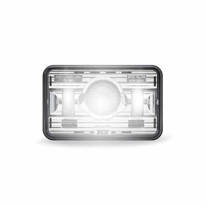 TLED-H12 4" x 6" Chrome Heated LED Projector Headlight Low Beam