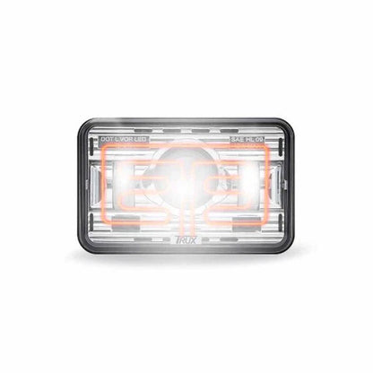 TLED-H12 4" x 6" Chrome Heated LED Projector Headlight Low Beam